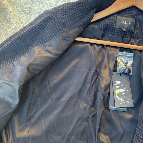 NWT Rails Windsor Blazer Midnight Brown Mini Check XL - Picture 6 of 10